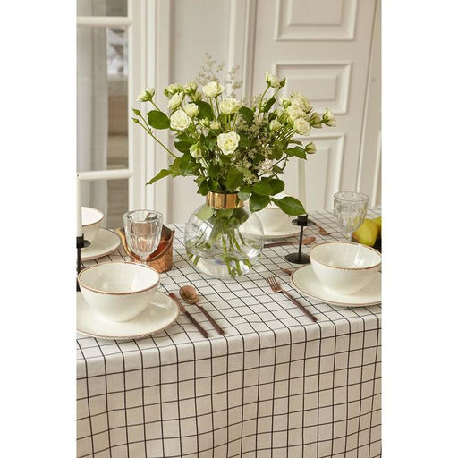 Скатерть «Доляна. Клетка», 145×200±3 см,100% п/э, рогожка 130 г/м