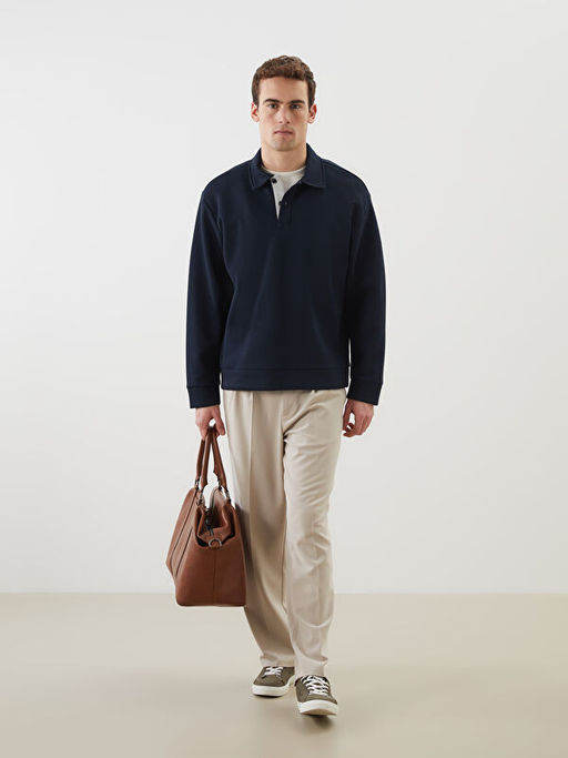 Polo Yaka Erkek Sweatshirt