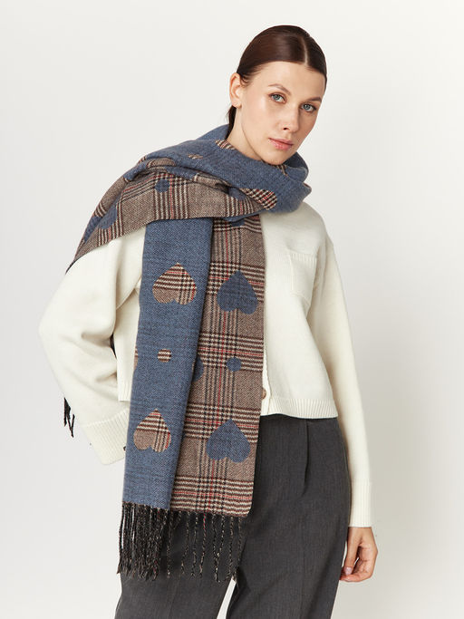 в составе ШЕРСТЬ и КАШЕМИР Большой, мягкий, теплый однотонный двусторонний палантин. - Tantino фото 3