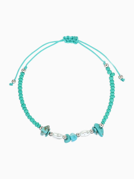 Цена за 12 шт. Браслет под натуральный камень «Крошка» с жемчугом, d=6 см, МИКС