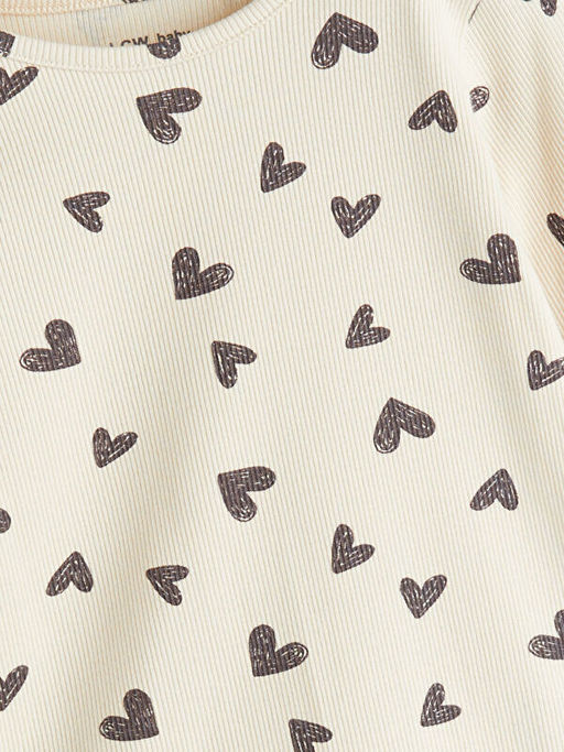 Kalp Bask?l? K?z Bebek Pijama Tak?m?