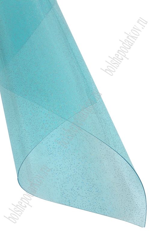 Пленка ПВХ с глиттером А4 (5 листов) SF-6054, голубой №9