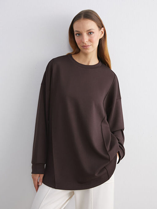 Bisiklet Yaka Kad?n Sweatshirt Tunik