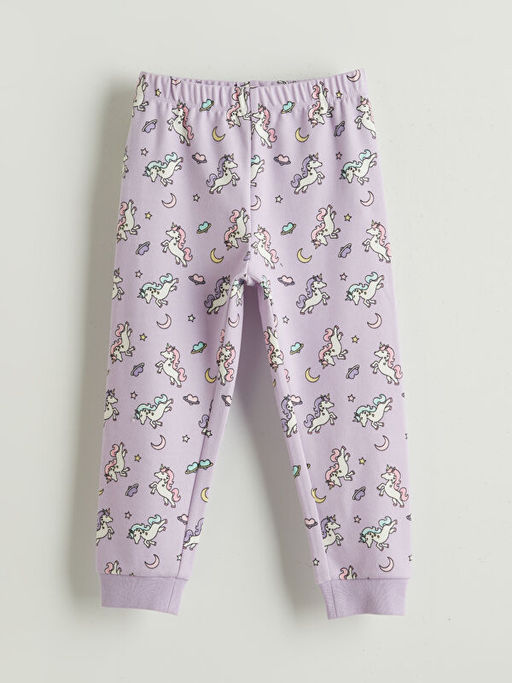 Beli Lastikli Bask?l? K?z ?ocuk Pijama Alt