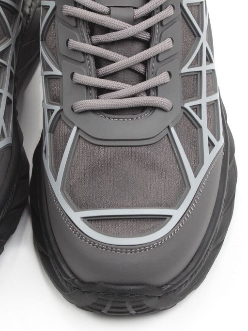 03-33081BK-7 GREY Кроссовки мужские (натуральная кожа (нубук), текстиль)