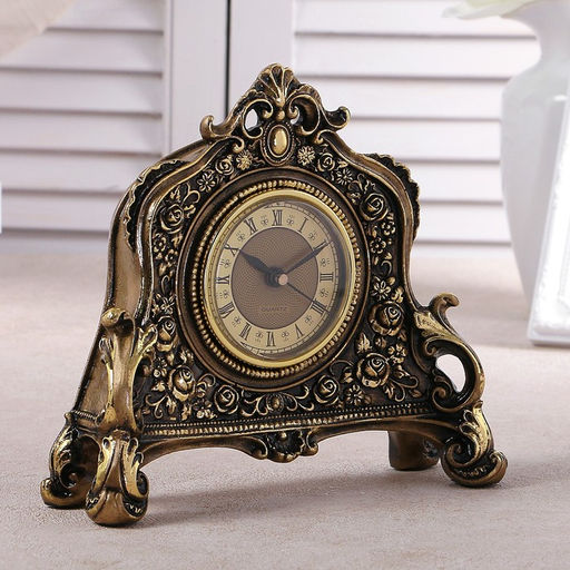 Часы настольные интерьерные каминные, 21×19×6.5 см, d=7 см, золото