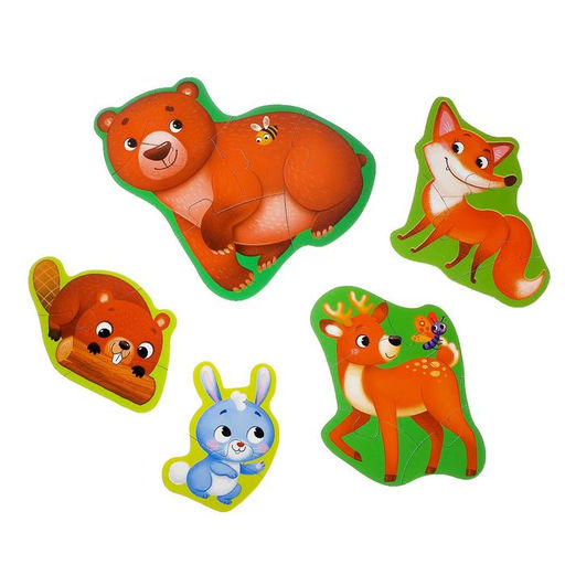 Макси- пазлы Лесные жители, 5 пазлов, 20 деталей - Puzzle time фото 2