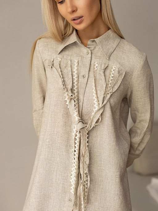 Рубашка лен 60%, вискоза 40% - Волтри фото 5