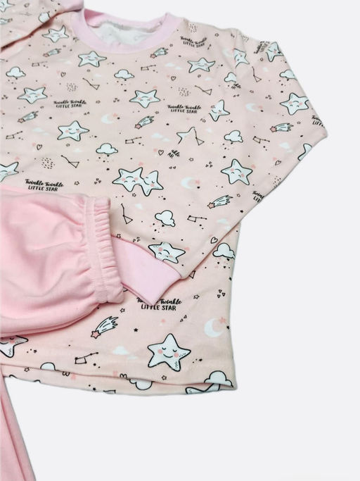 Пижама интерлок-пенье большие размеры, арт.C-PJ023-ITp, розовыйй звезды - Мамин малыш фото 2