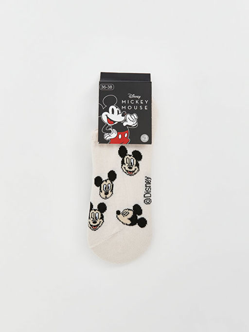 Mickey Mouse Bask?l? Kad?n Sneaker ?orap 3l?