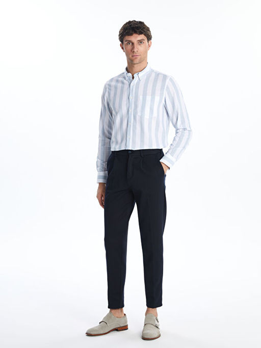 Regular Fit Uzun Kollu ?izgili Erkek G?mlek