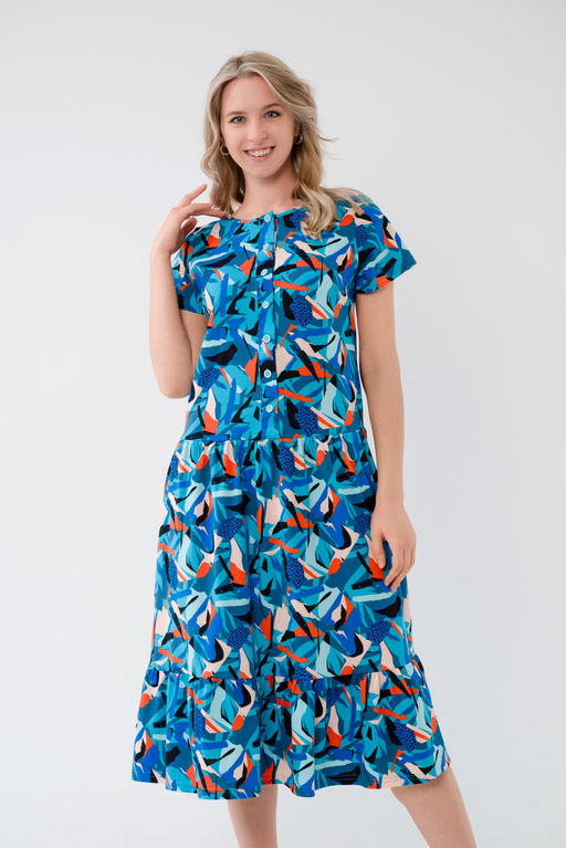 Платье женское из кулирки Кармелита осколки - Амадэль фото 5