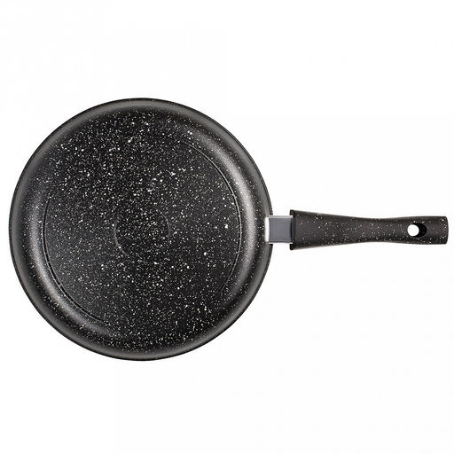 Сковорода-гриль с тефлоновым покрытием д26см "Гранит", h7см, s0,4см, съемная ручка из термостойкого пластика (Россия)