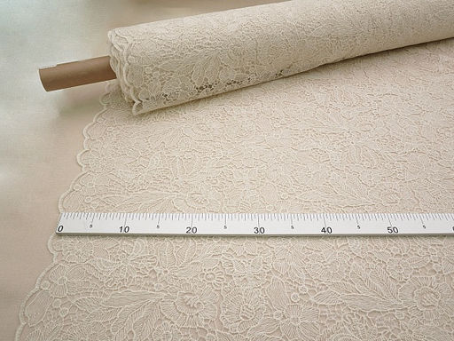 Кружевное полотно Ажурный сад (фестон с 2х ст.) цв.кремовый, ш.1.3м, хл-80%, нейлон-20% - Купава фото 7