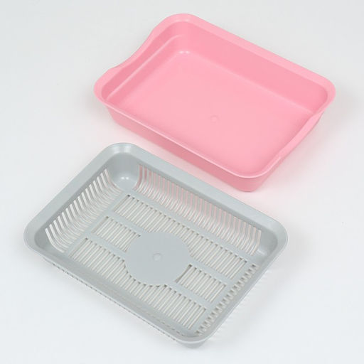 Лоток с сеткой №3, 34 х 25,5 х 7 см, серый/розовый - Simaland фото 5