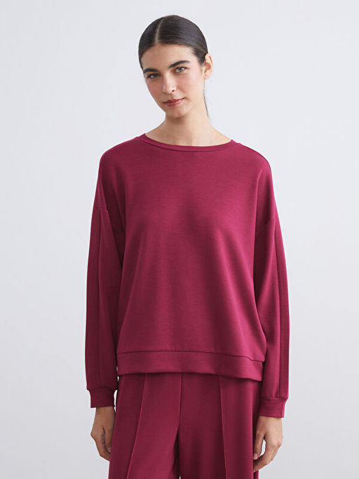 Bisiklet Yaka Oversize Kad?n Pijama ?st?