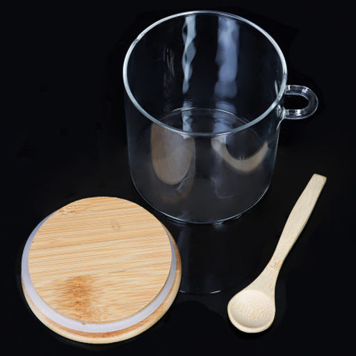 Банка с ложкой бамбуковая крышка d-100 h-100 мм 550 мл / LCKW2907 /уп 100/ - Галеонтрейд фото 6