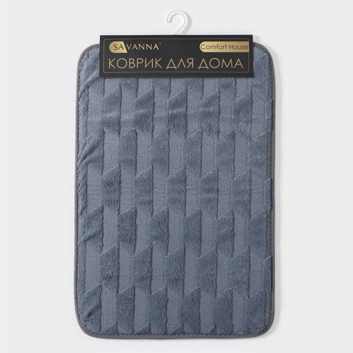 Коврик для ванной и туалета SAVANNA Стоун, 40?60 см, серый  фото 7