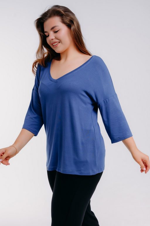 Футболка женская из вискозы Марина индиго - Амадэль фото 8