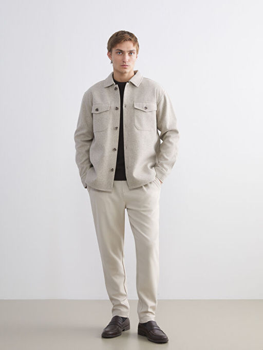 Regular Fit Uzun Kollu Ka?e Erkek G?mlek Ceket