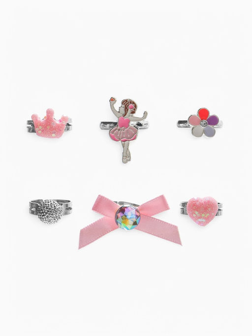 Набор детских колец Выбражулька «Балерина», 6 шт. голубой