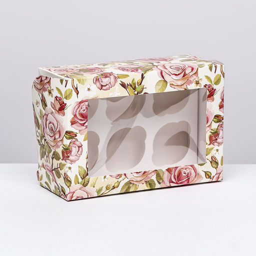 Цена за 2 шт. Коробка для 6 капкейков с окном, For you, 25?17?10 см