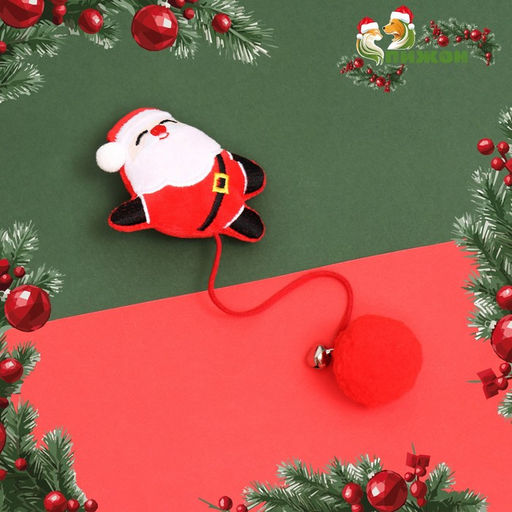 Игрушка-дразнилка для кошек Дед мороз, с бубенчиком - Пижон фото 6