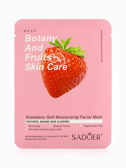Цена за 6 шт. Маска тканевая для лица с экстрактом клубники, 25 мл