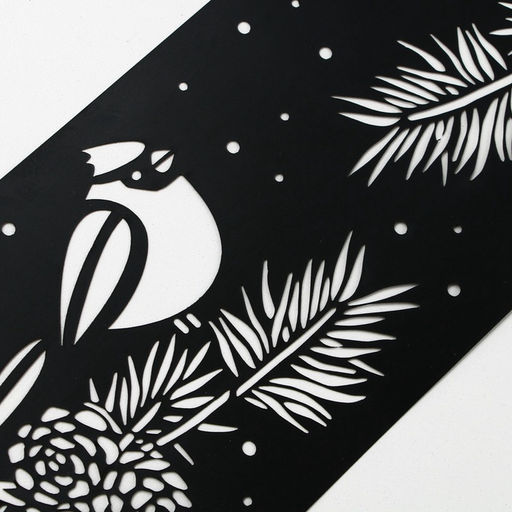 Цена за 5 шт. Трафарет для торта новогодний Птички, 32?10 см