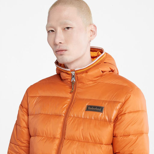 Куртка Timberland Jacket Hooded Mid Weight оранжевая фото 4