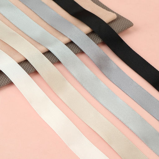 Атласная лента, набор 5 шт., 20 мм, 23±1 м, серая, чёрная