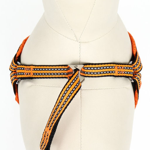 Шлейка супермягкая со светоотражающей прошивкой, размер М, обхват 32-63 см, оранжевая - Пижон фото 3