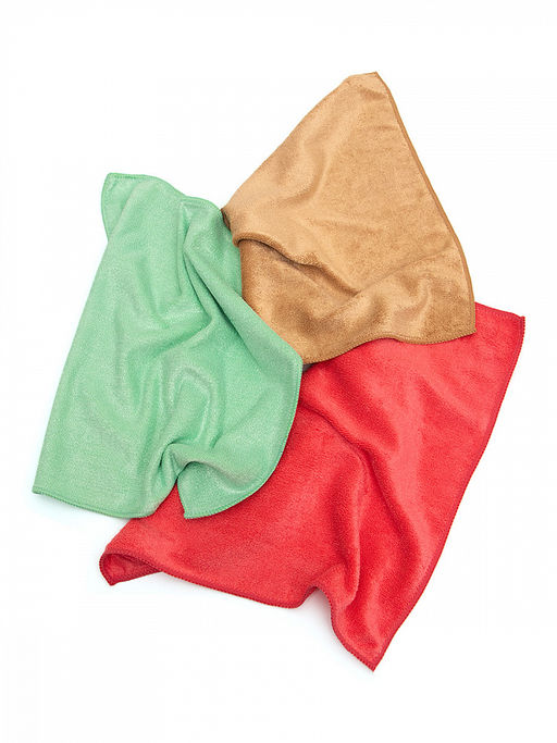 Набор салфеток универсальныx 30x30, микрофибра, 6 штук розовый/зелёный/бежевый полиэстер, полиамид