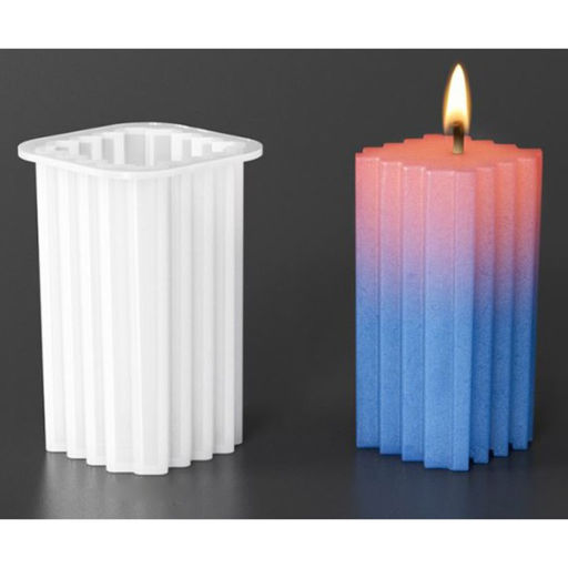 Молд силикононовый «Прямоугольник. Полоски вертикальные» 5,7 х 5,7 х 8,7 см