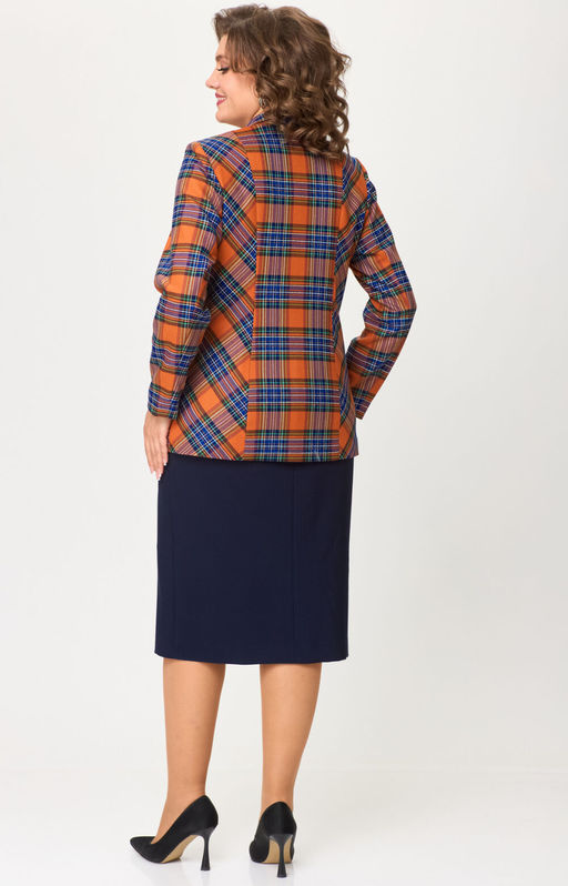 Костюм БелЭльСтиль 412/597 клетка терракот+синий фото 5
