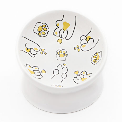 Миска керамическая Лапа Кота 150 мл 13 x 9 cм, белая - Пижон фото 2