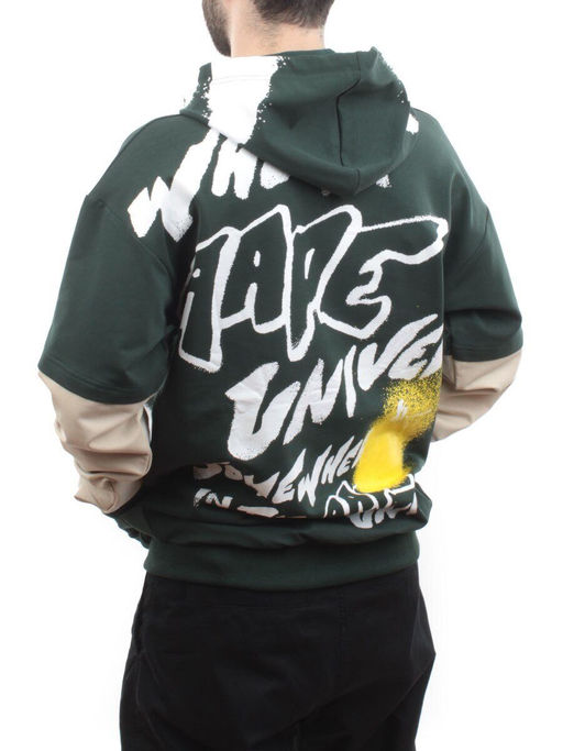 2702 GREEN/BEIGE Толстовка мужская (75% хлопок, 20% полиэстер, 5% спандекс) - Фабричный китай фото 5