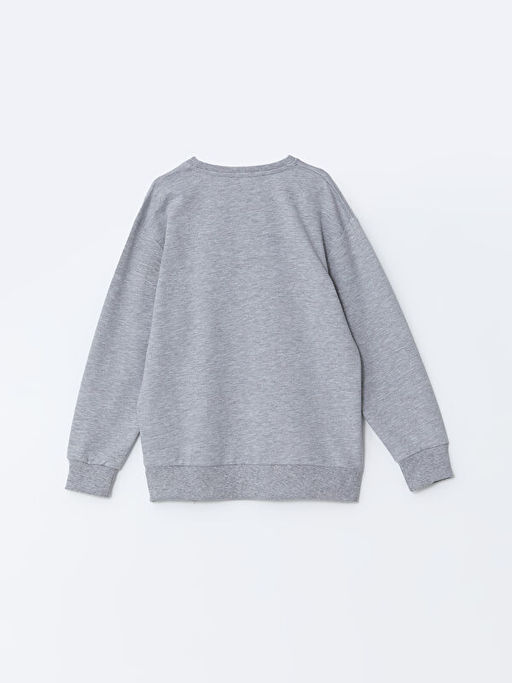 Bisiklet Yaka Uzun Kollu Bask?l? K?z ?ocuk Sweatshirt - Waikiki фото 2