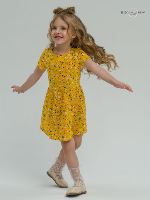Платье Лето цветы на горчице - Sovalina фото 19