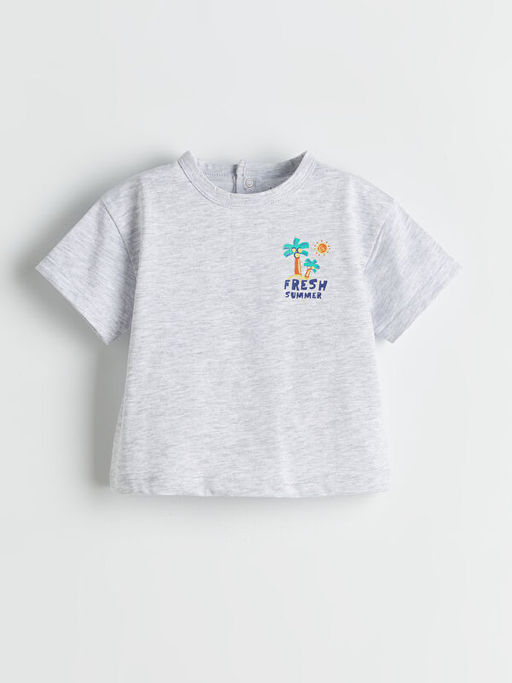 Bask?l? Erkek Bebek Ti??rt ve ?ort 2li