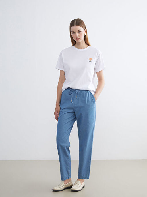 Beli Lastikli Carrot Fit Kad?n Jean Pantolon