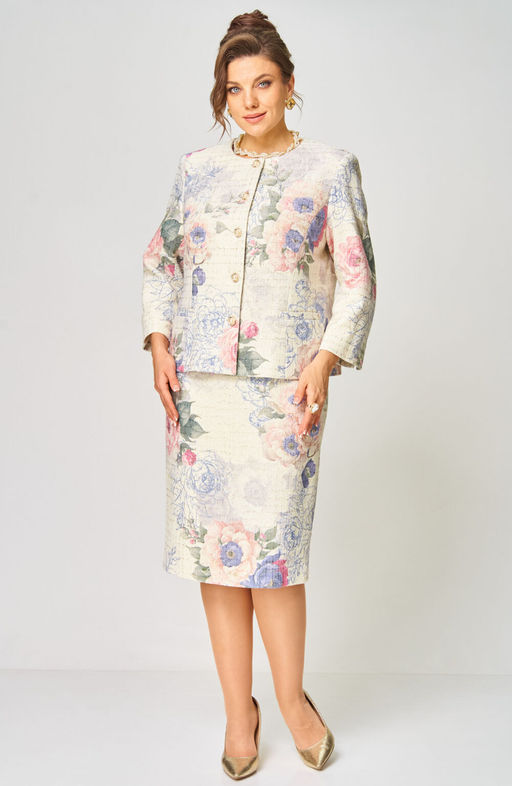 Костюм БелЭльСтиль 861/557 молочный твид