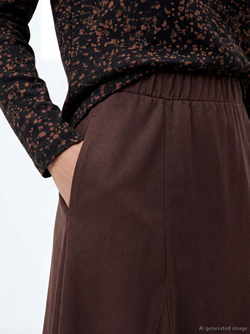 Beli Lastikli Pileli Etek