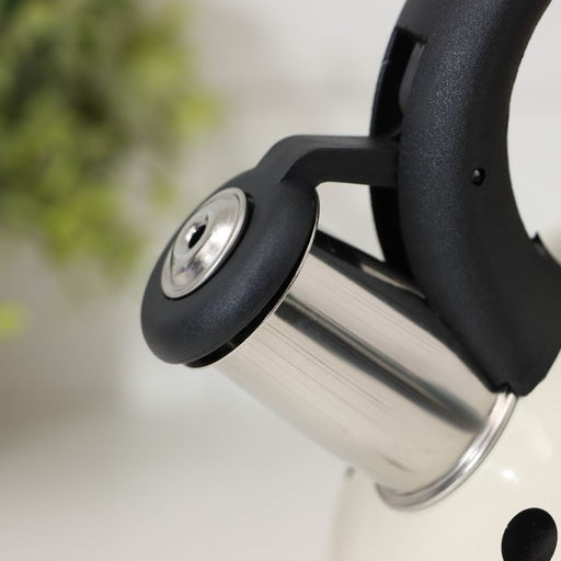 Чайник со свистком из нержавеющей стали Доляна «Горошек», 2.8 л, цвет айвори