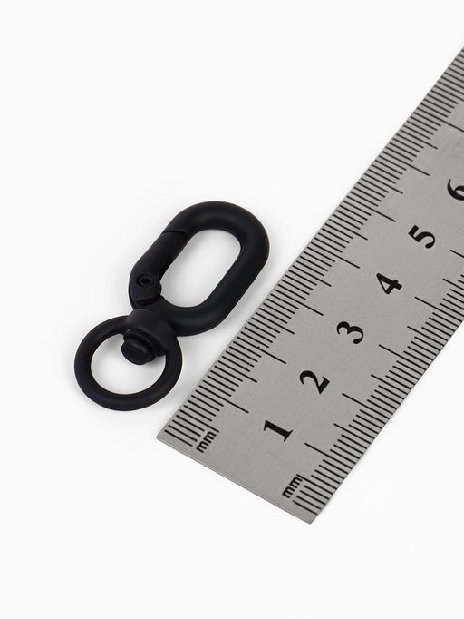 Цена за 2 шт. Карабин Овал с кольцом 3.8?1.7?0.45 см (набор 3 шт.), матовый чёрный