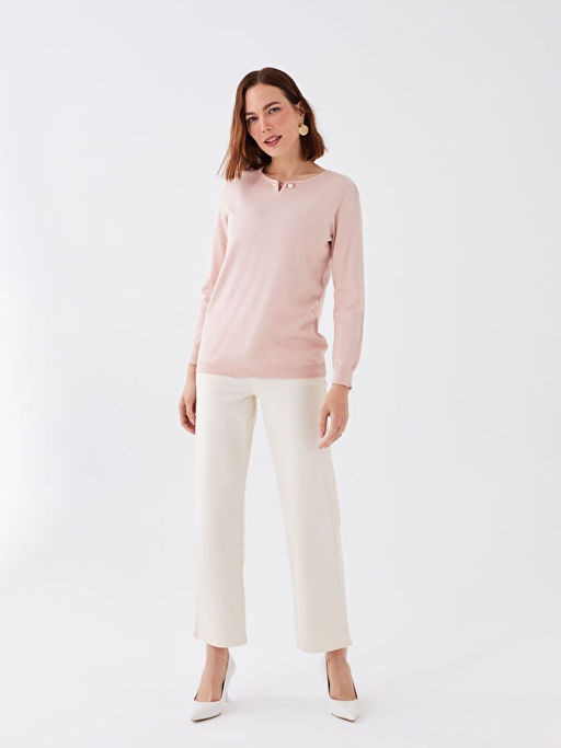 Bisiklet Yaka D?z Uzun Kollu Kad?n Triko Kazak - Waikiki фото 3