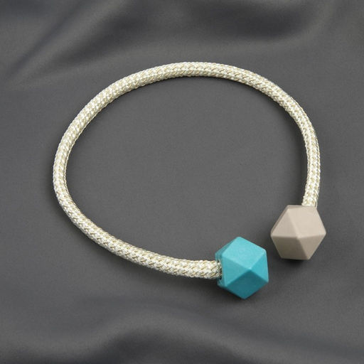 Цена за 2 шт. Подхват для штор Камушки, d = 3 46 см, цвет тёмно-бирюзовый/песочный - Арт узор фото 2