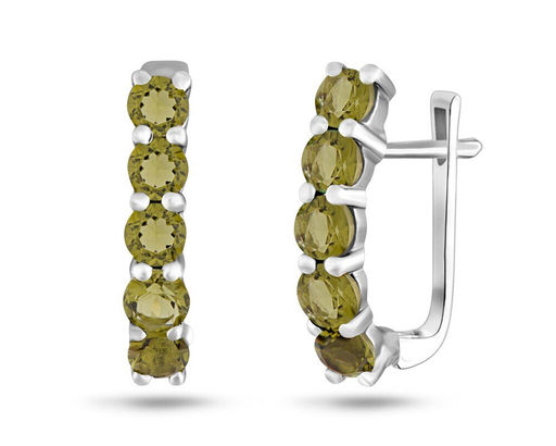 Серьги, оливковая шпинель, Джоли