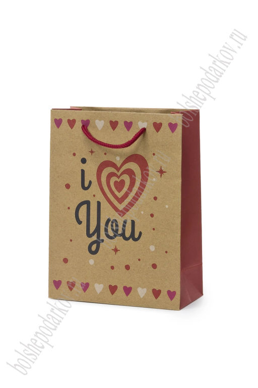 Пакет крафтовый с рисунком "Надпись" 15*20*7 см (12 шт) SF-7170, №1