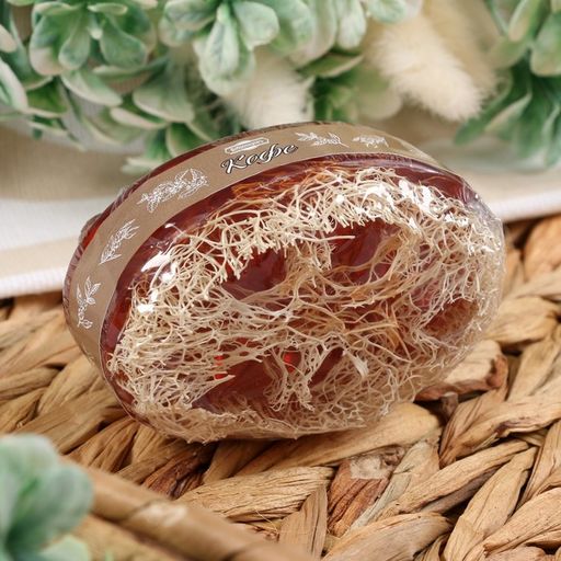 Мыло массажное с люффой Кофе 100 г Добропаровъ коричневый  фото 3